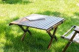 62cm Foldable Bamboo Outdoor Camping Table Waterproof Wood Wooden Travel - Small V563-75623