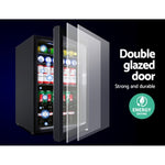 Devanti 70L Bar Fridge Glass Door w/Light Black BF-D-70L-BK