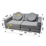 17Pcs Modular Kids Play Sofa Toddler Couch High Density Foam Play Block with Washable Cover Creative V985-KIDSSOFA