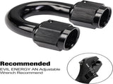 6AN Female to 6AN Female 180 Degree Swivel Coupler Union Fitting Adapter Aluminum Black V1258-DP02-WO-753