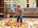 3-Section Adjustable Leaf Rake with Wood & Plastic Handle, Lightweight Small Garden Tool for Yard V1370-AZ4-17149