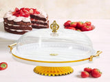 Cake Stand with Dome Cover, Curved Footed Covered Cake Stand Dessert Cake Plate, Dessert Snack V1370-AZ4-06595