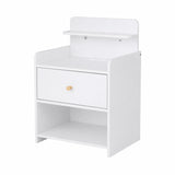 Artiss Bedside Table Drawer Charging Station White FUR-S-BS-04-WH