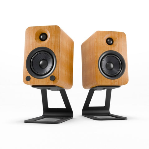 Kanto YU4 140W Powered Bookshelf Speakers with Bluetooth and Phono Preamp - Pair, Bamboo with SE4 V398-KO-YU4BAMBOO-SE4