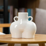 Small White Ceramic Vase For Home Decor With Dried Flower Design PRL-6007722750DBT