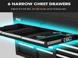 BULLET Pro 16 Drawer Tool Box Cabinet Chest Storage, Toolbox Garage Organiser Set, Black V219-TOLCCCBU79KA