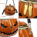 Halloween Upgraded Fun Pumpkin Bag, Dual-Strap Design, PU Material, Medium-Large Capacity, Party V1232-NGB-002