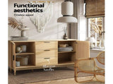 Artiss Rattan Buffet Sideboard - BRIONY Oak FURNI-E-RAT-SID-3D-WD-AB