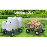 300kg Gardeon Mesh Garden Cart Steel Removable Sides Trolley Wagon ATV Trailer V465-1840