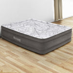 Bestway Air Mattress Queen Inflatable Bed 46cm Airbed Decorated Surface Grey BW-RA-BED-Q-FO-46