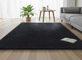 Artiss Floor Rug 140x200cm Plush Area Shaggy Rug Living Room Bedroom Carpet Black FLR-FLU01-140X200-BK