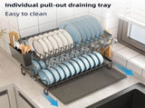CARLA HOME 2-Tier Dish Drying with Drainage Tray, Utensil Holder, Cup Hooks & Cutting Board V178-36167