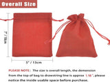 50Pcs Burlap Gift Bags 5 x 7 Inch, Red Linen Drawstring Christmas Candy Bags, Jute Sacks Jewelry V1259-DP01-F-110