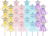 24 Pcs Glitter Star Magic Wand Princess Wand Fairy Angel Star Stick with Ribbon for Girl Kid V1258-DP02-C-2738