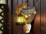 Retro Squirrel Lantern Solar-Powered Outdoor Wall Light, Solar-Powered with Light Sensor, Outdoor V1265-AU-BY25037