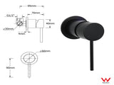 Watermark Matt Black Round Bath Shower Mixer Valve Hot Cold Water Tap Small Face V1233-KRD201B60