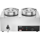 VEVOR Commercial Soup Warmer Soup Station with 2*7.4Qt Pot Soup Kettle Warmer V952-BW2274QT1200WGG9TV3