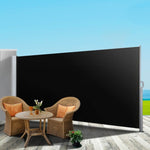 Instahut Side Awning Sun Shade Outdoor Retractable Privacy Screen 2X3M Black X2 AWN-B-SIDE-FC-200-BLACKX2