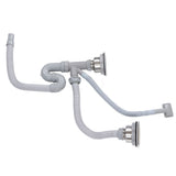 Kitchen Sink Drainer Pipe Stainless Steel S Bent with Double Drains Sewer Pipe Set for Bathroom Home V1294-YM0512-3112220081811
