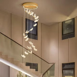 BAMDECOR LT05 13 Nordic Butterfly Luxury Chandeliers Pendant Lights for Villa Stair Home Decoration V255-BAM-LT05-13H-GOLD