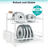 CARLA HOME 2-Tier Large Dish Drying Rack with Drainboard, Utensil Holder, Glass Hooks & Cutlery V178-36212