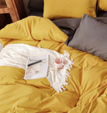 1000TC Reversible Super King Size Yellow and Grey Duvet Quilt Cover Set V493-LSK-04