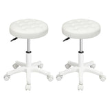 Levede 2x Rolling Bar Stool Swivel Salon SPA Chair Beige BR1065-BGX2