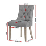Artiss Dining Chairs Set of 4 Linen French Provincial Grey FA-CHAIR-DIN470S-GYX4