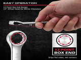 SEDY 32 Pcs SAE Metric Combination Wrench Set Stubby 12 Point CR-V Steel w/Case V465-81133