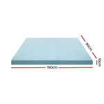 Giselle Bedding Memory Foam Mattress Topper Cool Gel Bed Mat Bamboo 10cm Single MATTRESS-TOP-C-GEL-10-S