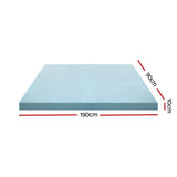 Giselle Bedding Memory Foam Mattress Topper Cool Gel Bed Mat Bamboo 10cm Single MATTRESS-TOP-C-GEL-10-S