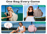 Pink Tennis with Shoe Compartment - Pickleball & Badminton Racket Bag, Padded Sports V888-ELOSUNG57040-1
