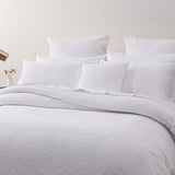 Bianca Cosmo White Soft Chenille Geometric Quilt Cover Set Double V442-BCA-QUILTCS-COSMO-WHITE-DS