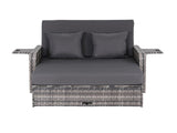 Gardeon Outdoor Day Bed Sun Lounge Setting Wicker Lounger Patio Furniture Grey ODF-SUNBED-RCL-GE-AB