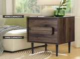 Artiss Bedside Table Nightstand 2 Drawers - Walnut FUR-T-BS-02-WAL