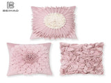 Style 3 Pink 3D Floral Cushion Covers - Modern Luxury Decorative Throw Pillow Covers for Living V888-ELOSUNG13941