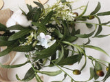 Simulation Silks Artificial Olive Branch Leaves Cotton Wreath Lintel Decoratives Table V1294-YM0523-220217LW04-2