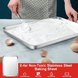 Stainless Steel Toaster Oven Trays, 2 Pack Small Non Toxic Baking Cookie Sheets for Cake Baking, V1189-LC-RY-00061