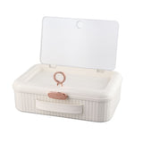 Multifunctional Document Storage Box Large Capacity Two Layer Liner Home Certificate Organizer White V1294-YM0706-3117230132214