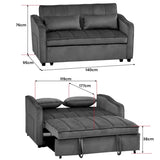 Sarantino Fenton Velvet 2-Seater Sofa Bed - Dark Grey SOFA-7007-VEL-DGY
