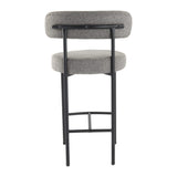 Contemporary Grey Boucle Elsa Low Bar Stools V264-DNC-417B-MGR-02-1