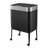 Cefito 40L Press Top Trash Can Kitchen Rubbish Bin Moblie Stainless Steel Black RB-B-40L-S18-LEG-BK