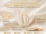 Raw Silk Dry Brushing Gloves, Raw Silk Gloves Dry Brushing, 2 Finger Design Glove Massage V1366-AZ2-W-14229