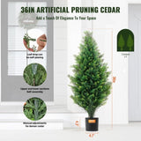 VEVOR 2 Pack 3' Artificial Cedar Topiary Tree Faux Plant UV Decor In/Outdoor V952-XSRGXJS36YCAQ7I5UV0