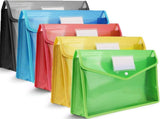 A4 plastic wallet - set of 5 popper wallets plastic folders premium pocket map envelopes for school V1259-DP01-BO-223