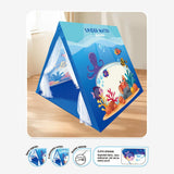 Kids Play Tent for Indoor Outdoor Fun, Waterproof Triangle Teepee with White Mesh Curtains, Spacious V1341-ZY-AALNDJV2-BLUE