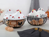 Strawberry Storage Basket Wrought Iron Basket Ceramic Egg Basket Living Room Fruit Storage Basket V1294-YM0523-220113YA01-1
