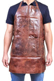 Pierre Cardin Professional Leather Apron Butcher Woodwork Hairdressing Barber Chef - Cognac V563-PC3433-COGNAC