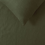 100% Linen Olive Quilt Cover Set Single V442-HIN-QUILTCS-LINEN-OLIVE-SB