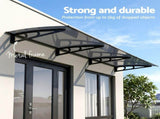 Instahut Window Door Awning Canopy 1m x 3m Grey Solid Sheet Metal Frame AWN-B-1X3-SLD-METAL-GR